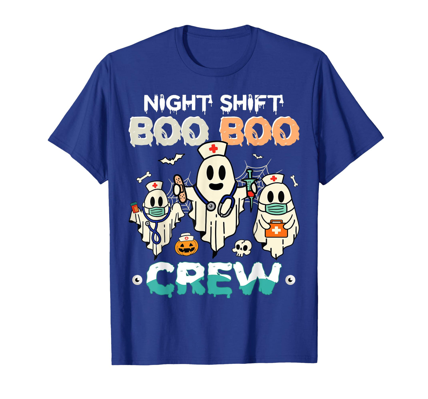 Night Shift Nurse Cute Health Worker Halloween Ghost Nurse T-Shirt
