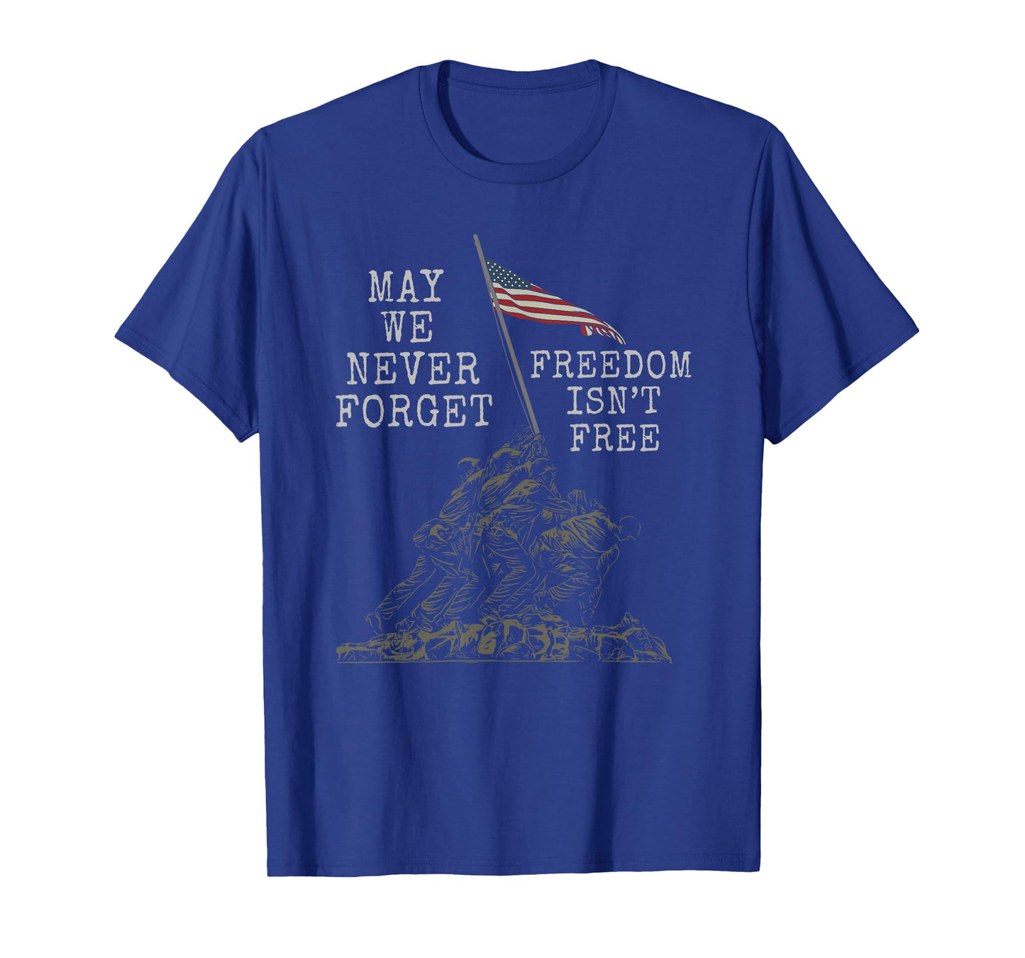 May We Never Forget Freedom Isnt Free USA Flag Veteran T-Shirt