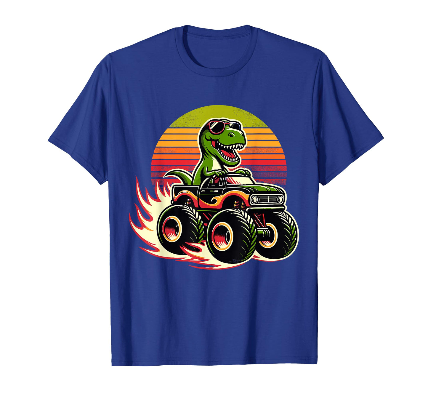 Dinosaur Sunglasses Retro Monster Truck T-Shirt