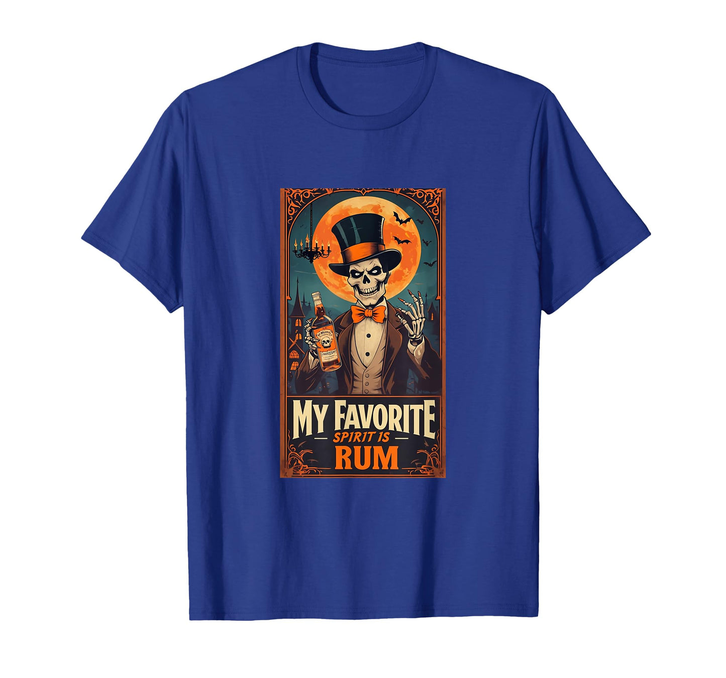 My Favorite Spirit Is Rum Skull Spooky Ghost Halloween T-Shirt