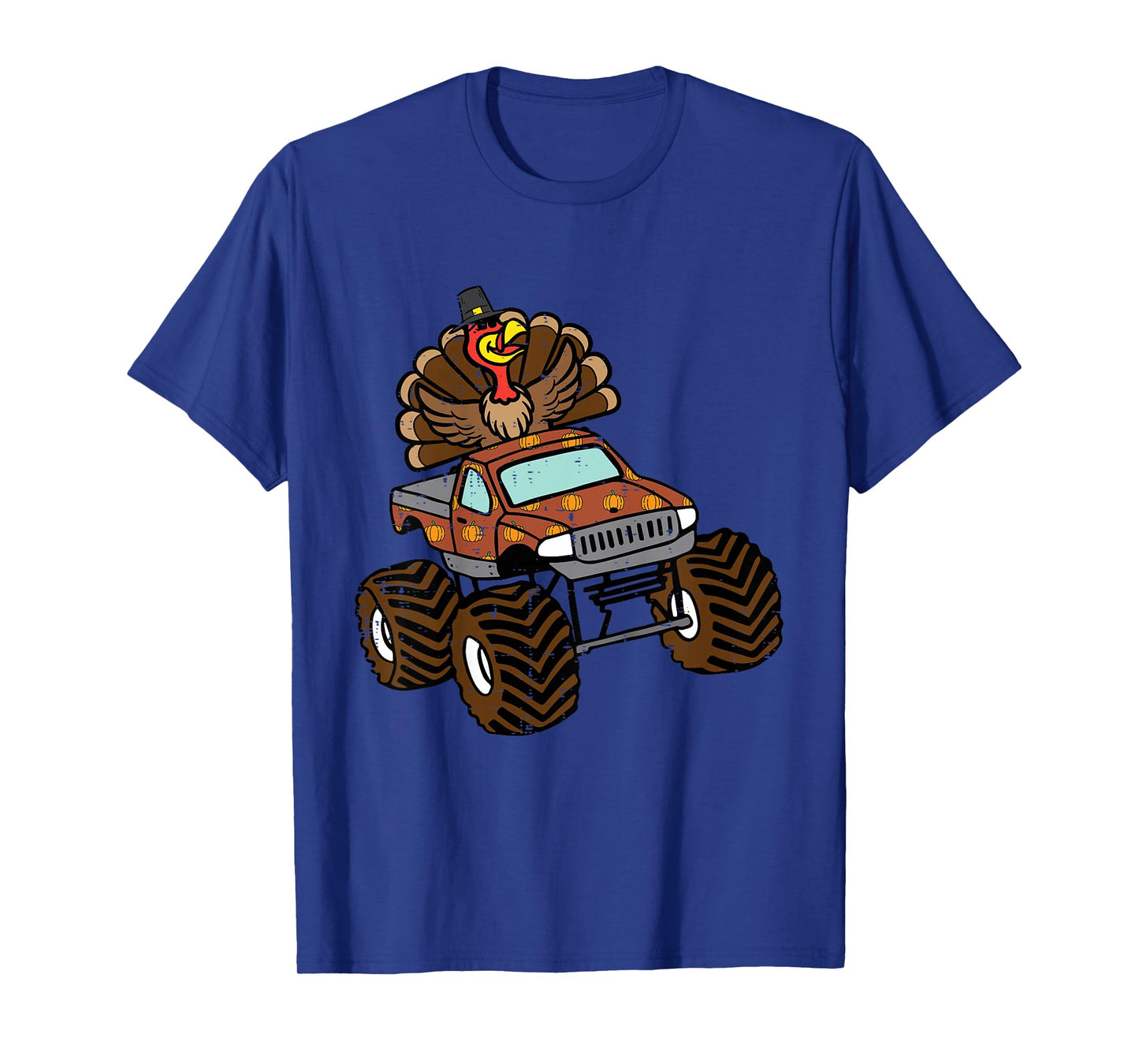 Kids Thanksgiving Turkey On Monster Truck Toddler Boys Kids Youth T-Shirt