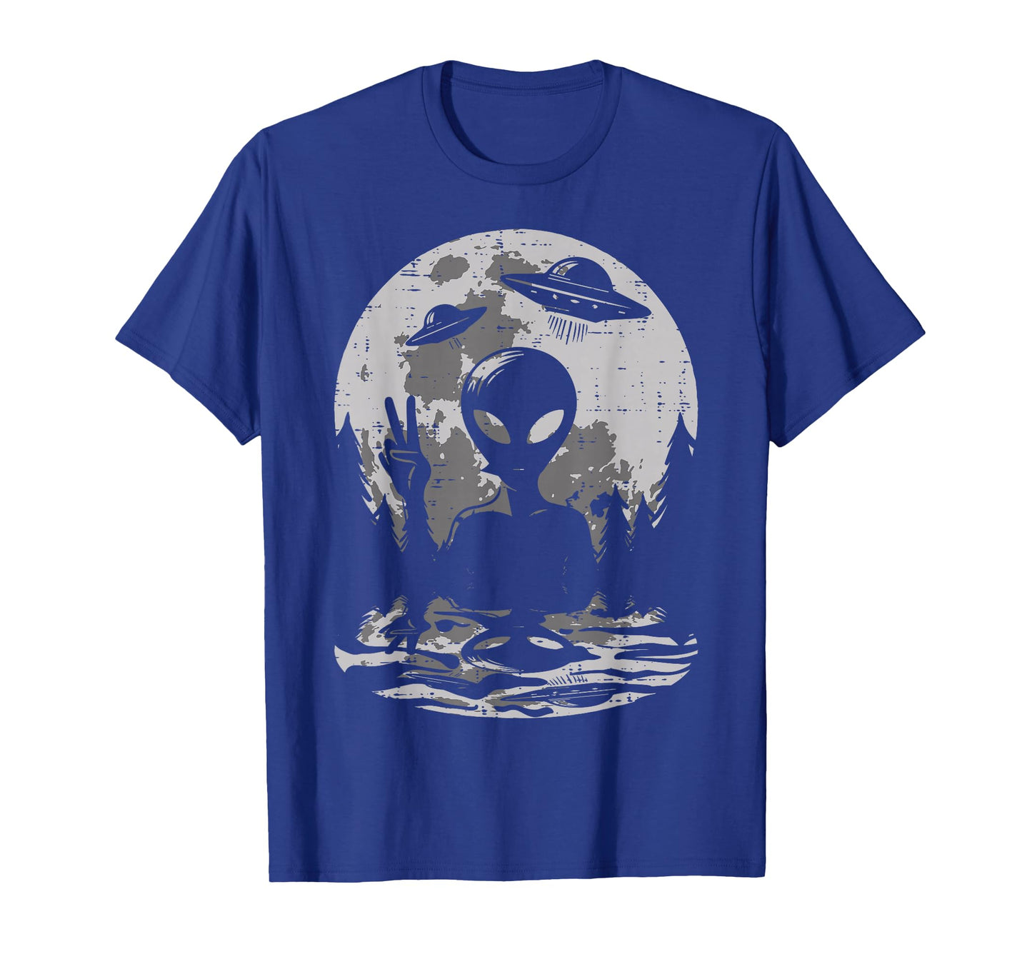 Alien Peace Ufo Moon Space Flying Saucer Men Women Kids Teen T-Shirt