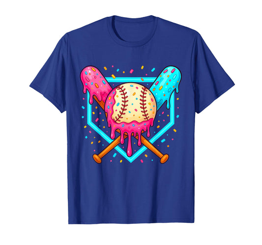Ice Cream Baseball Drip Respect The Drip Youth Boy Baseball T-Shirt
