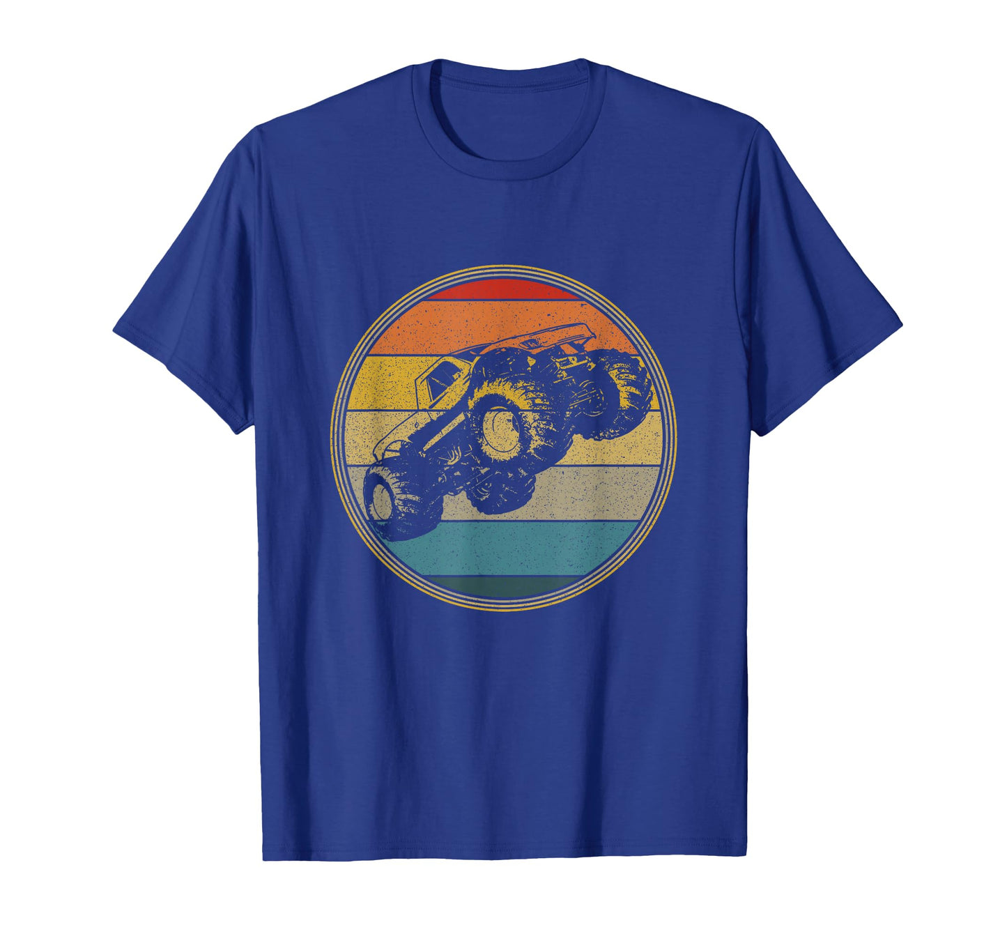 Monster Truck Vintage Retro Style Sun Design T-Shirt