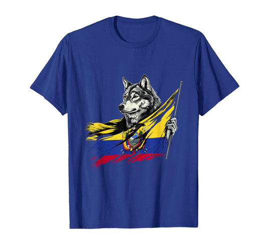 Ecuadorian Wolf Ecuador Ecuadorian Pride Ecuadorian Roots T-Shirt