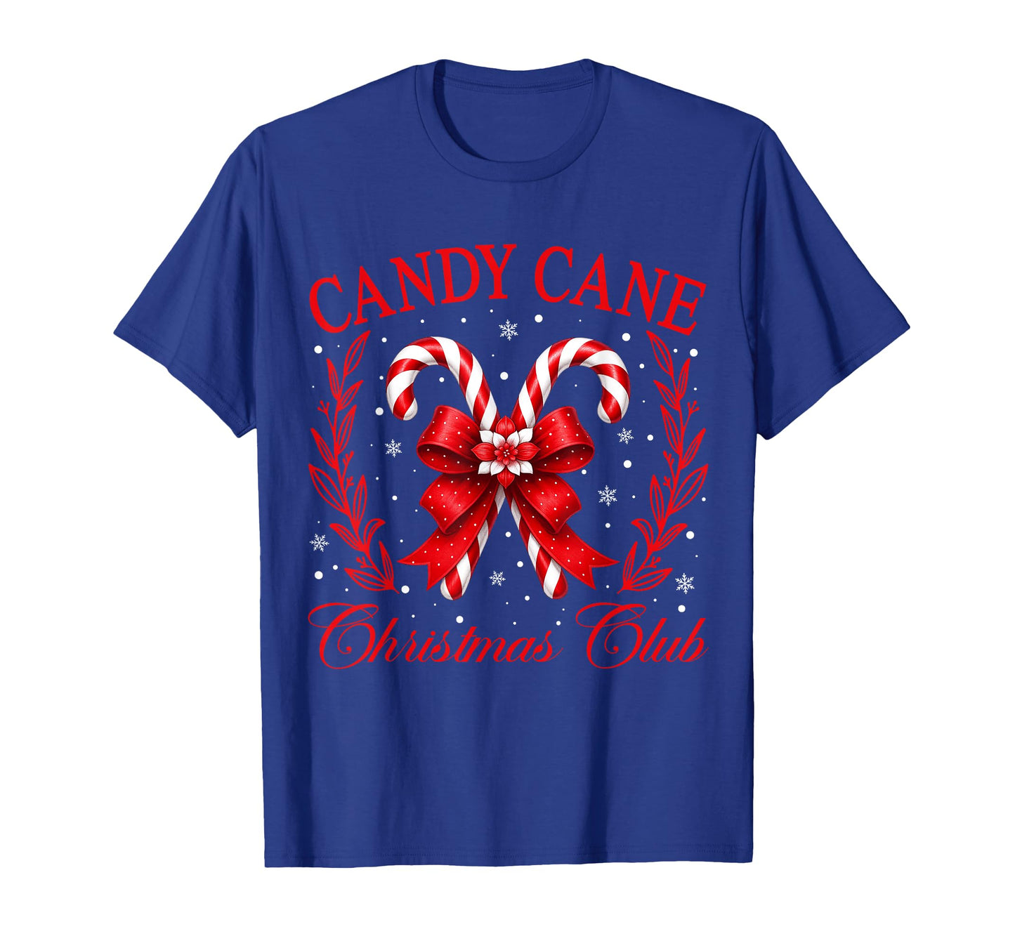 Cute Coquette Bow Candy Lovers Candy Cane Christmas Club T-Shirt