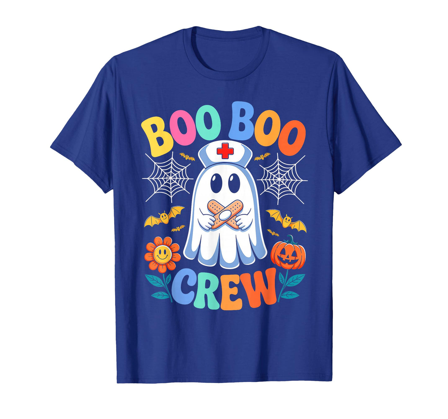 Retro Boo Boo Crew Nurse Funny Ghost Halloween Nurse Women T-Shirt