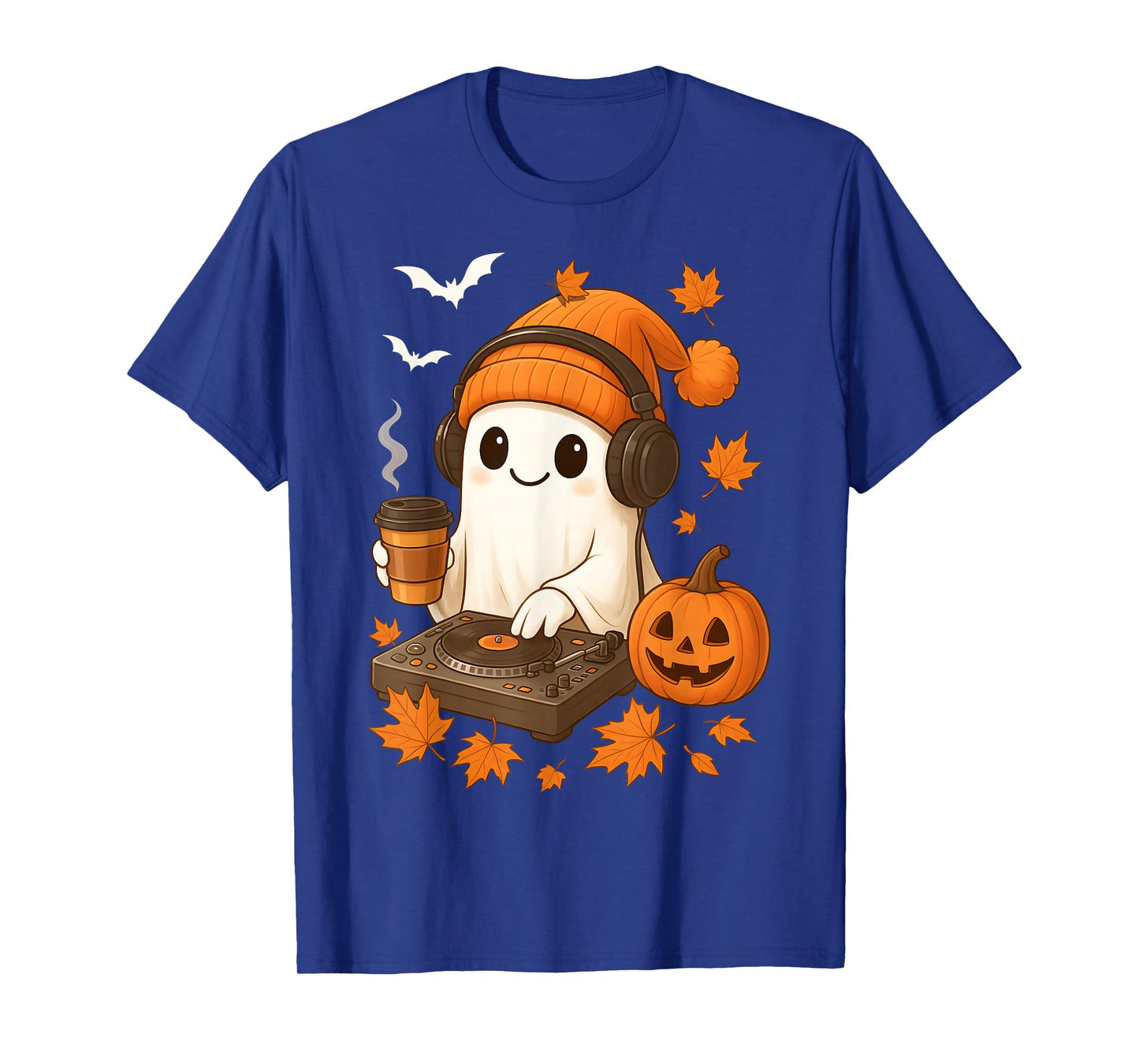 EDM Halloween Music Ghost DJ Rave Cute Beanie Ghost Coffee T-Shirt