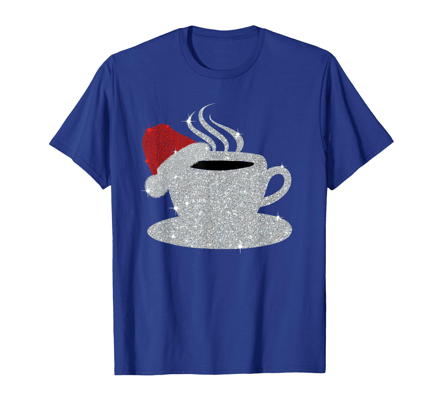 Christmas Hot Coffee Cup Santa's Hat Xmas Holidays Gift Tee T-Shirt