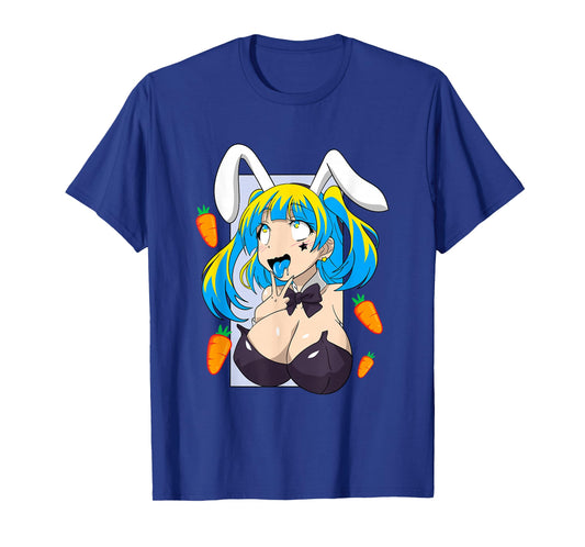 Ahegao Shirt Anime face Rabbit Cosplay Lewd tees T-Shirt