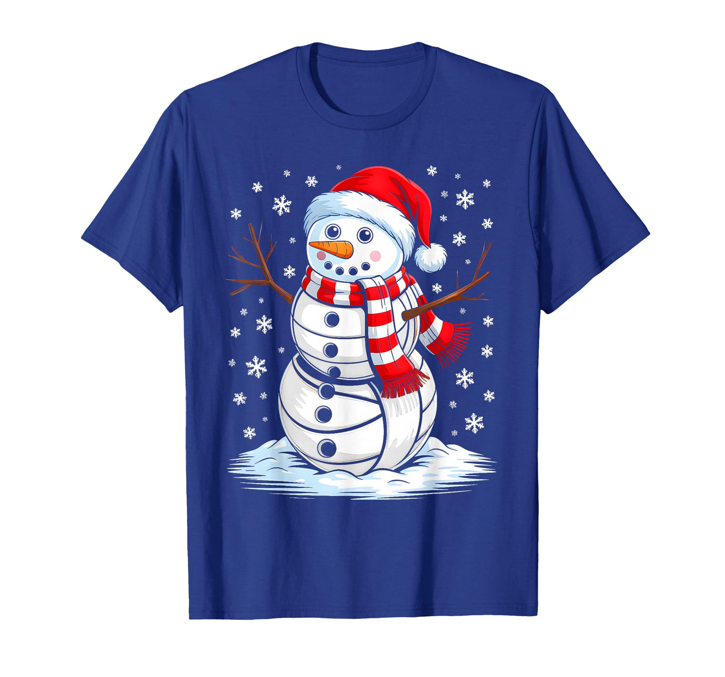 Funny Christmas Volleyball Snowman Xmas Sport Men Boys T-Shirt