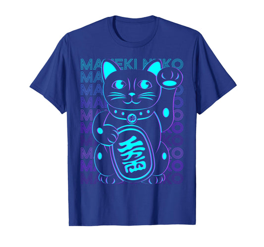 Maneki Neko Cat Japanese Lucky Cat Retro T-Shirt