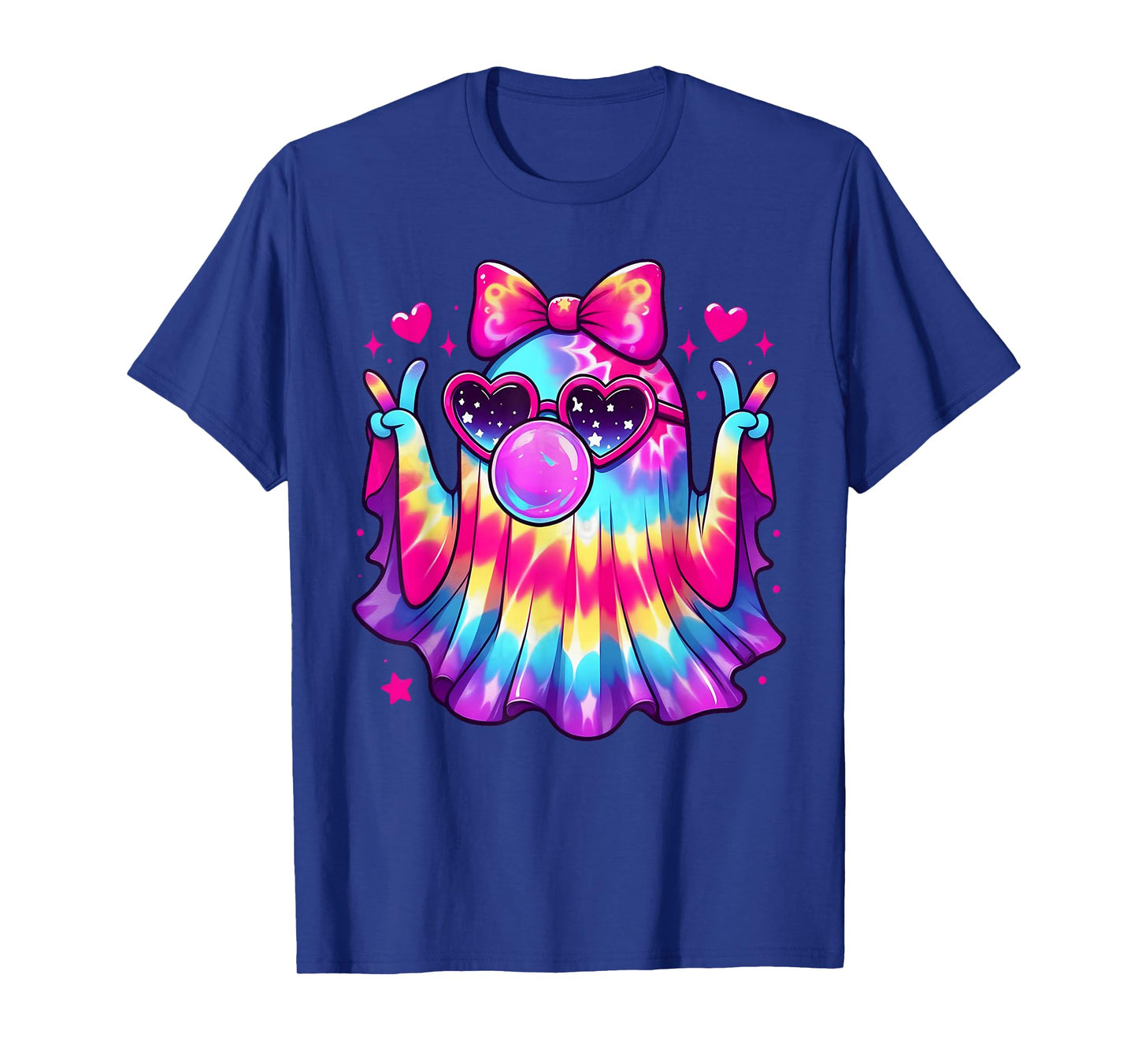 Cute Ghost Bubble Gum Coquette Bow Halloween Costume Women T-Shirt