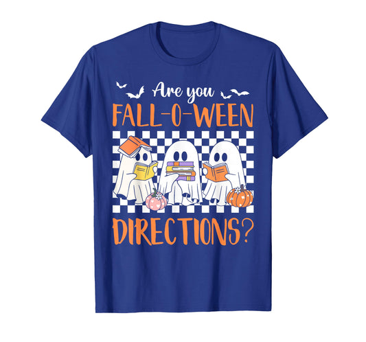 Retro are You Fall O Ween Directions Teacher Halloween Ghost T-Shirt