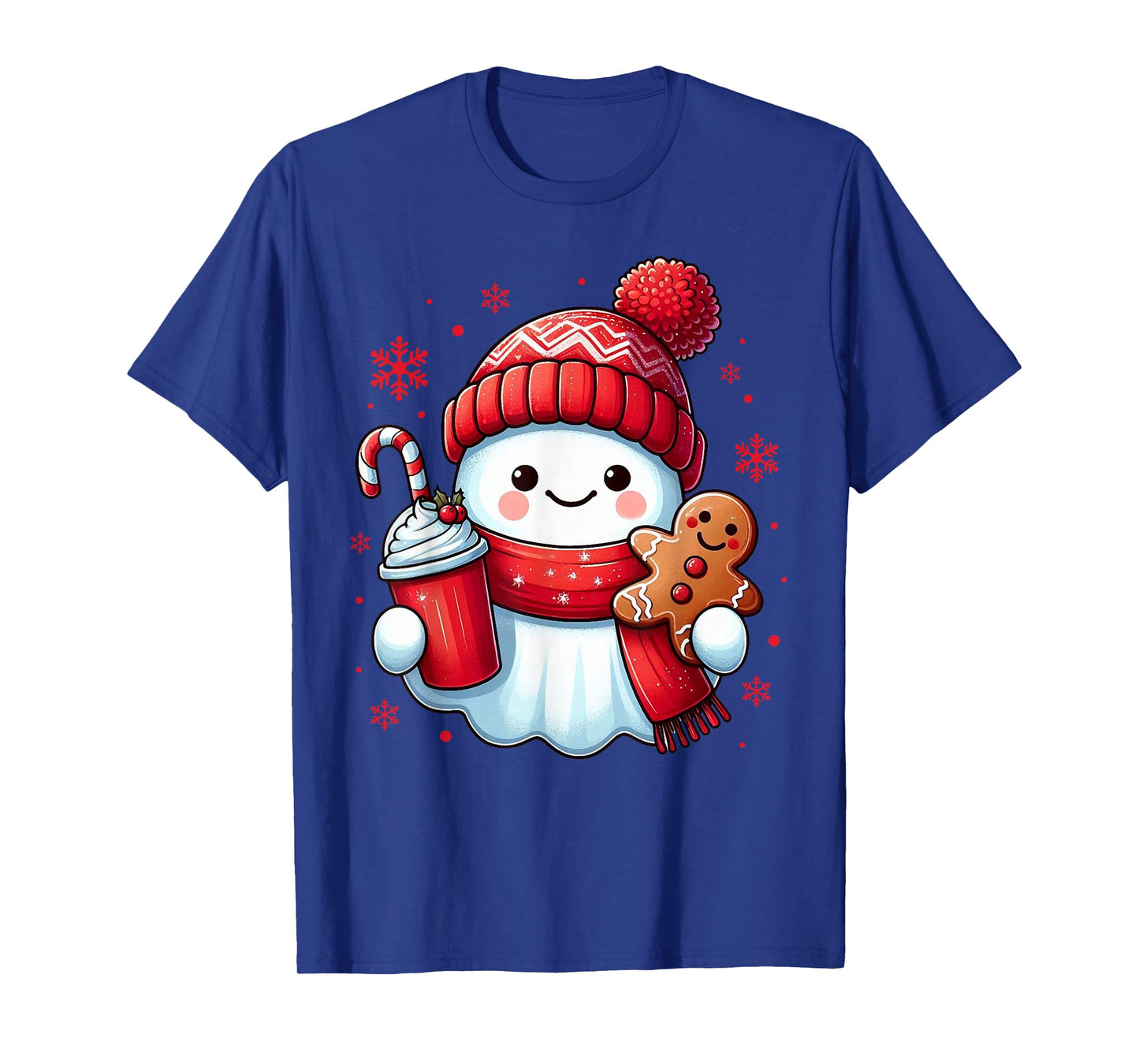 Cute Ghost Christmas Gingerbread Funny Xmas for Girl Kids T-Shirt