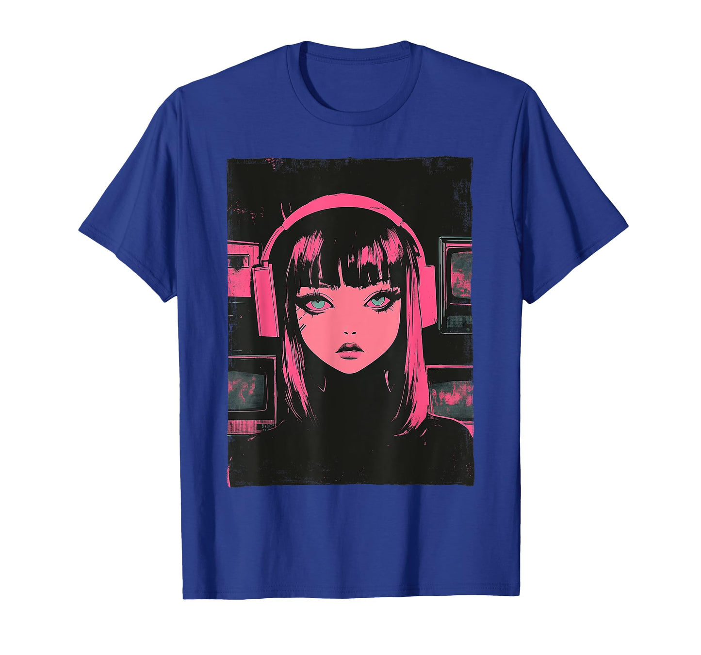 Cute E-girl Anime Vaporwave Cyber Goth Distressed Grunge T-Shirt