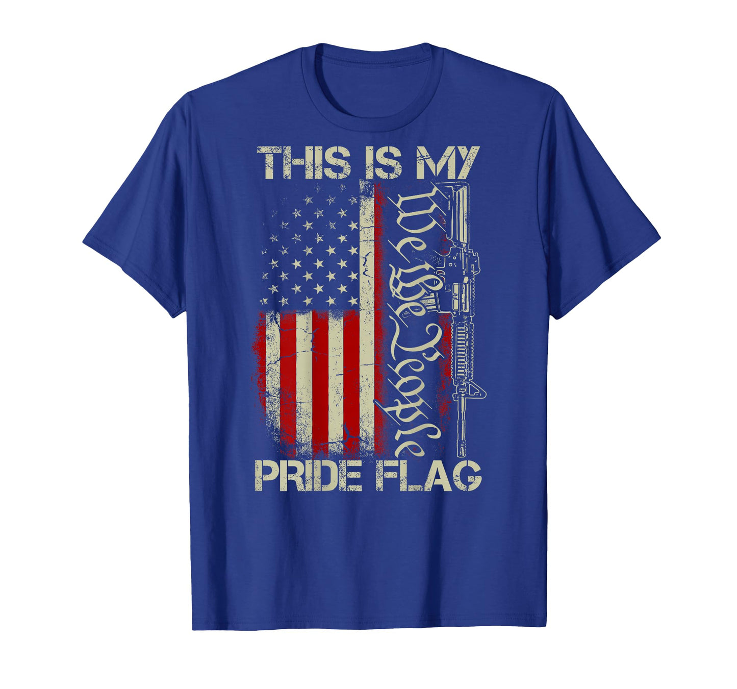 This is My Pride Flag USA Patriots Gun American Flag on Back T-Shirt