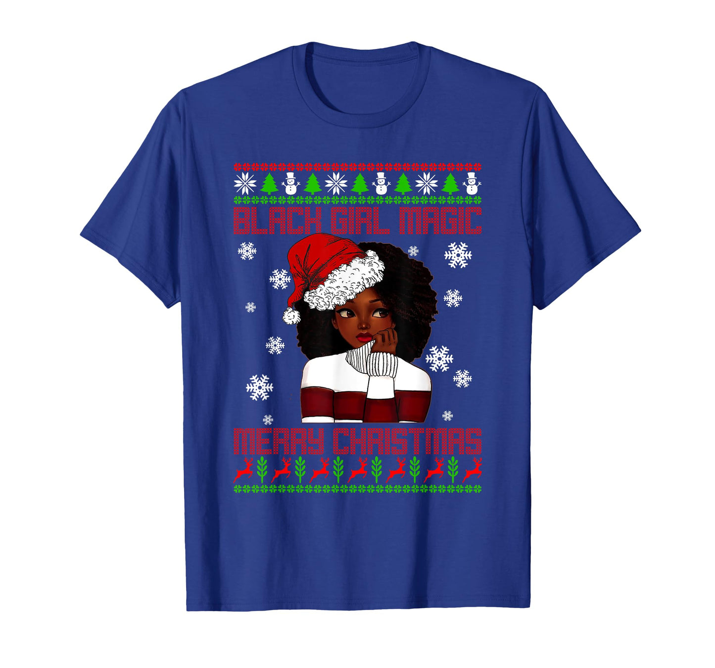 Black Girl Magic Ugly Christmas African American Woman Xmas T-Shirt