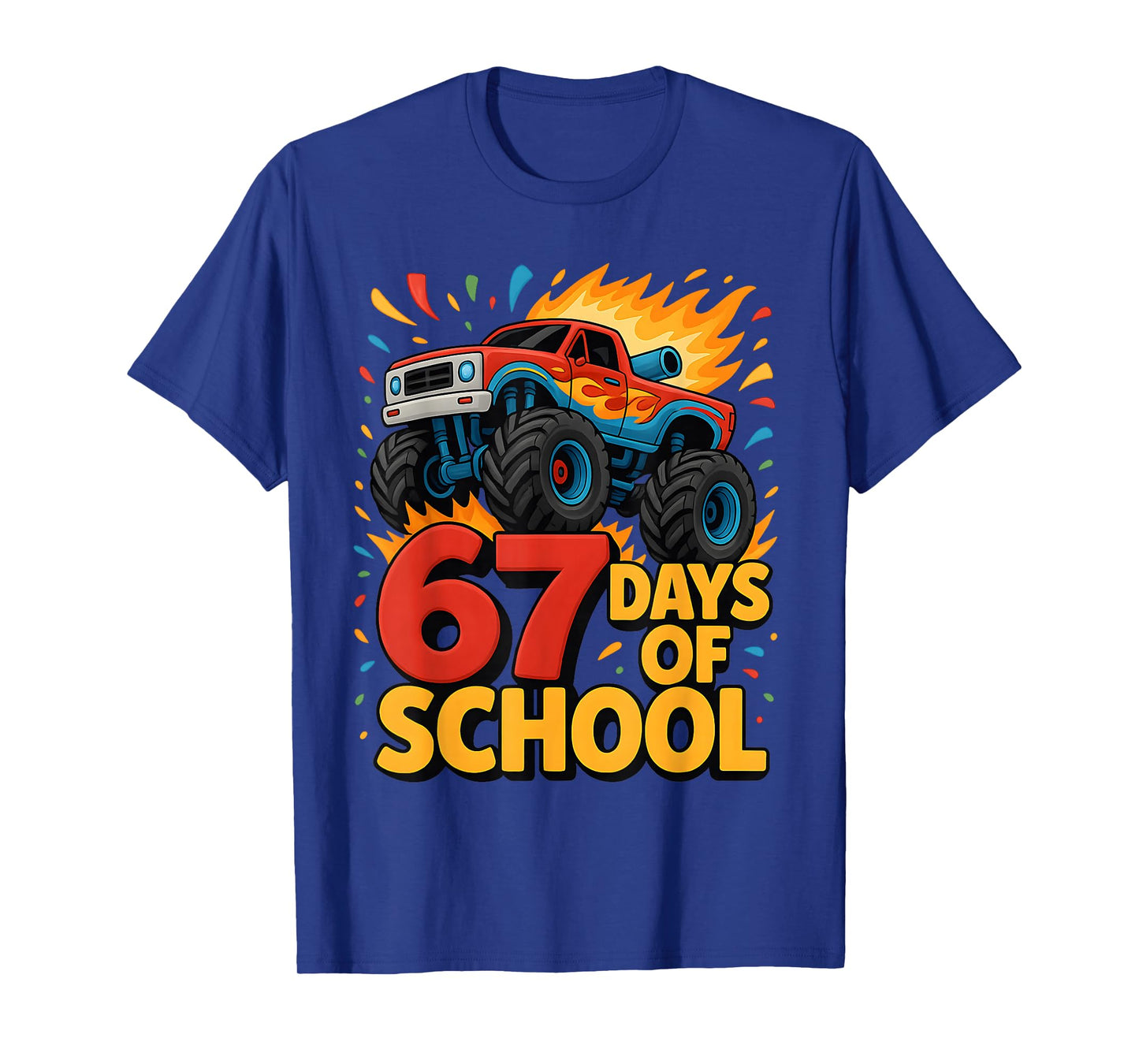 67 Days of School Monster Truck 100th Day of School Boys T-Shirt