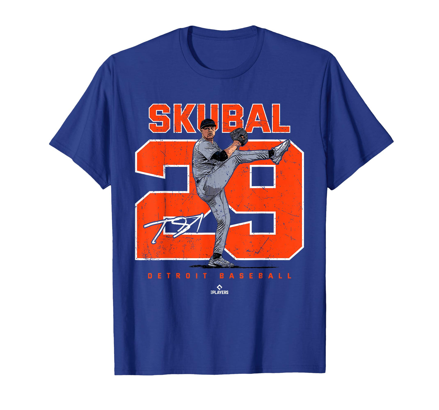 Number and Portrait Tarik Skubal Detroit Baseball MLBPA T-Shirt