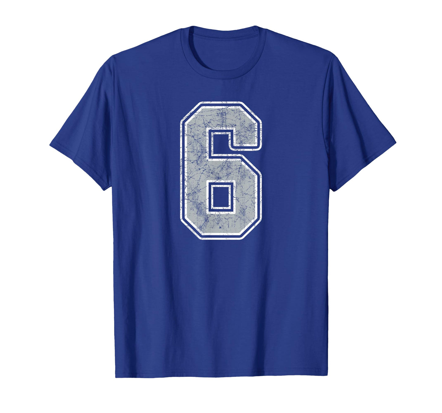 Silver White Number 6 Jersey Player Uniform #6 T-Shirt