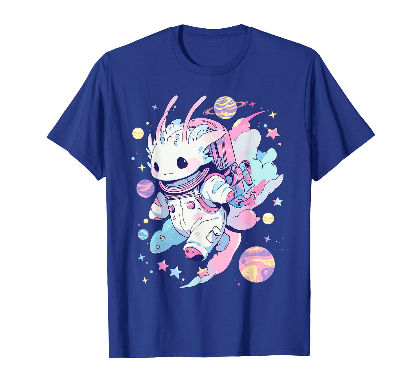 Cute Space Galaxy Axolotl Pastel Goth Aesthetic Nu Goth T-Shirt