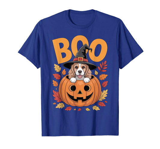 Cocker Costume on Pumpkin Halloween Cocker Spaniel T-Shirt