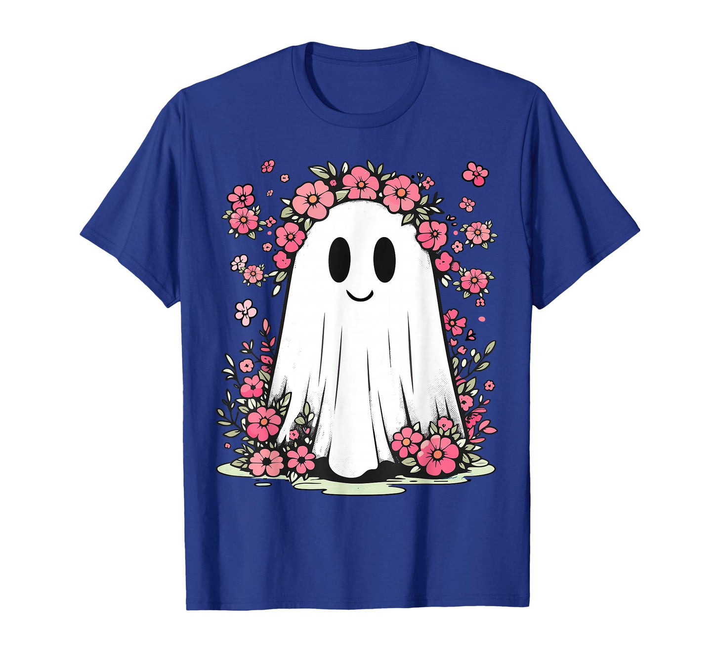 Floral Ghost Halloween Girls Cute Spooky Halloween Ghost T-Shirt