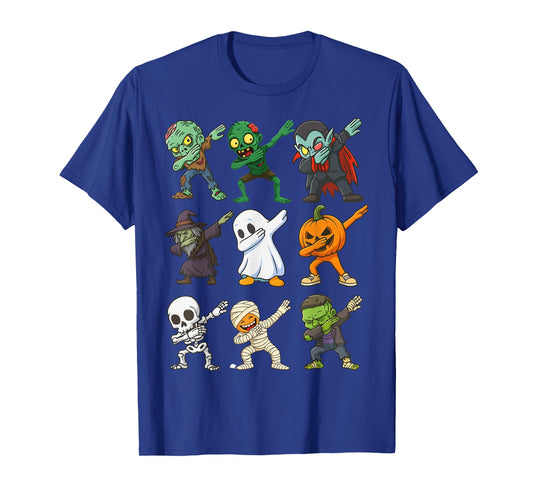 Dabbing Skeleton Zombie Pumpkin Mummy Vampire Halloween Boys T-Shirt