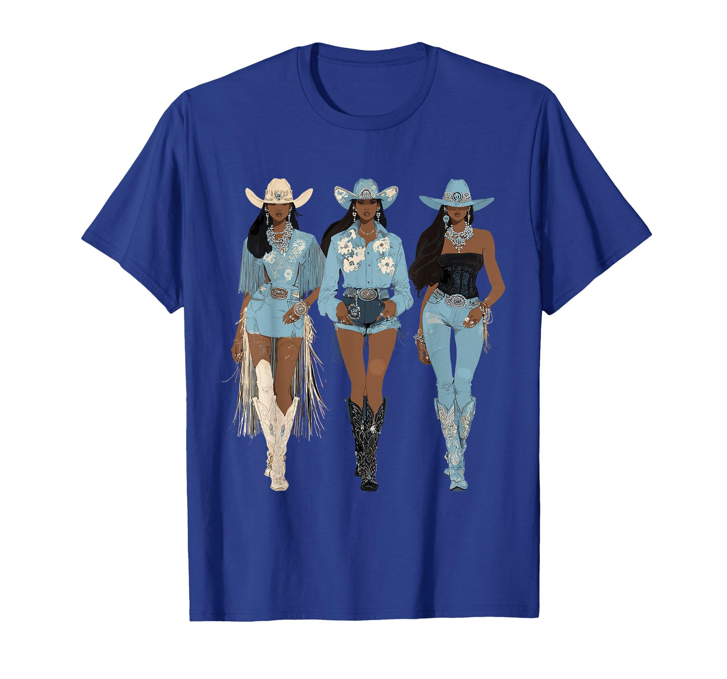 Black African American Cowgirl Western Country Texas Rodeo T-Shirt