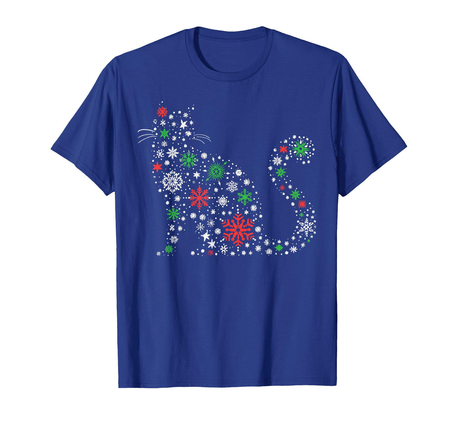 Christmas Cat Silhouette Snowflakes Xmas Women Girls Kids T-Shirt