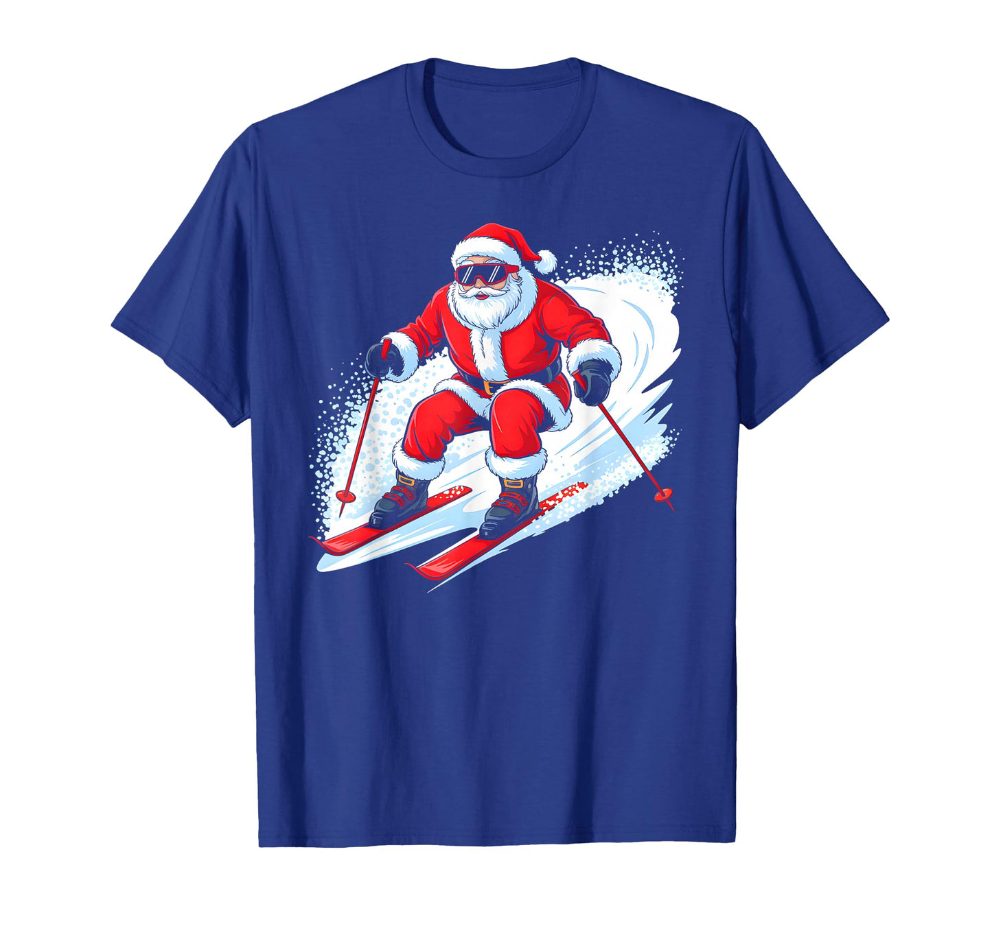 Santa Skiing Funny Christmas Skier Ski Racer Xmas Pajama T-Shirt