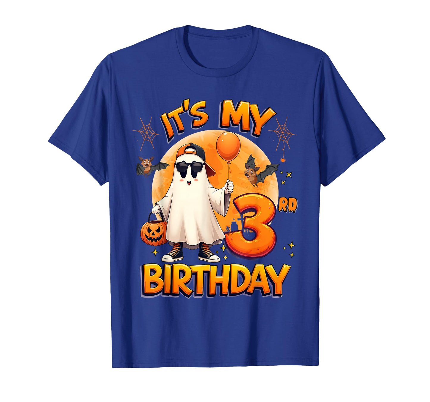 Kids It's My 3rd Birthday Boy Ghost Halloween 3 Years Old T-Shirt