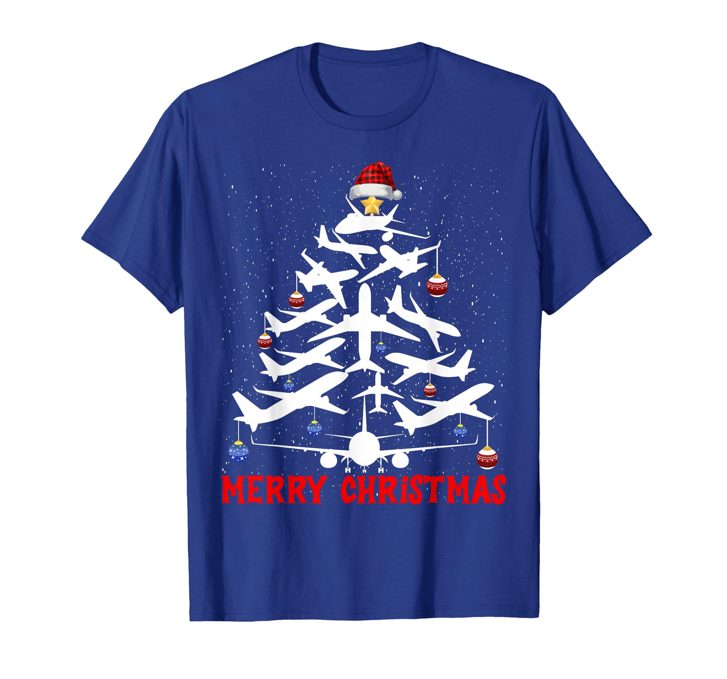 Christmas Tree Airplanes Pilots Merry Christmas Men Boys T-Shirt