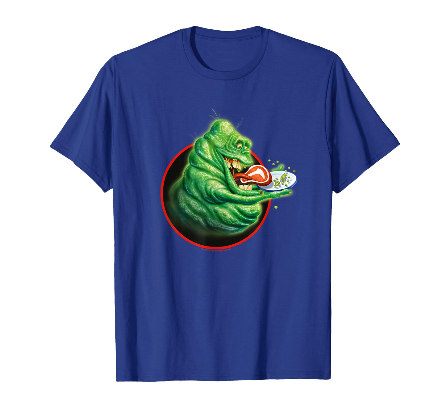 Ghostbusters Vintage Slimer Snacking Retro Badge T-Shirt