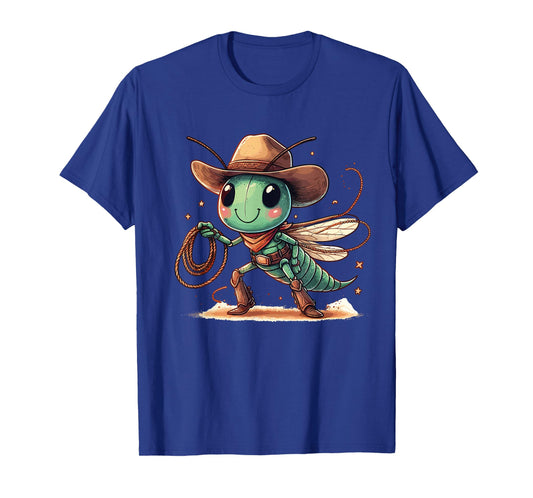 Western Rodeo Cowboy Hat Grasshopper Texas Animals T-Shirt