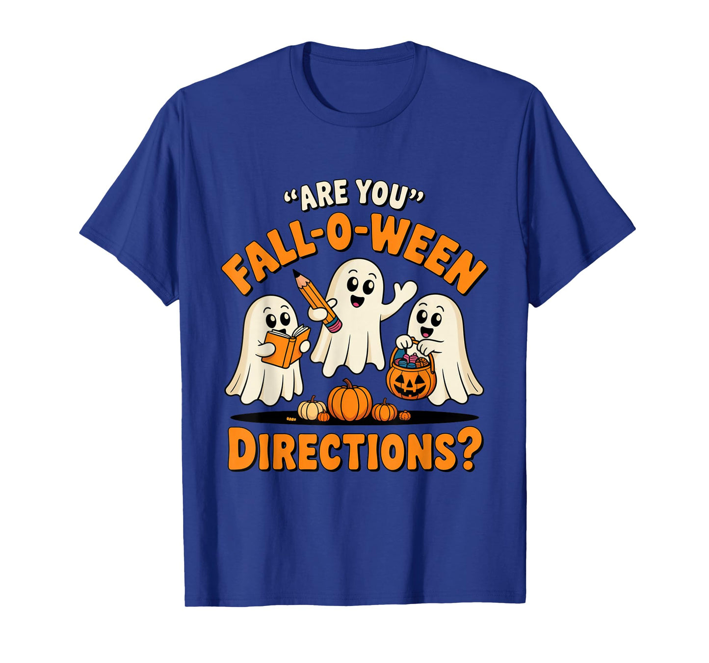Retro are You Fall O Ween Directions Teacher Halloween Ghost T-Shirt