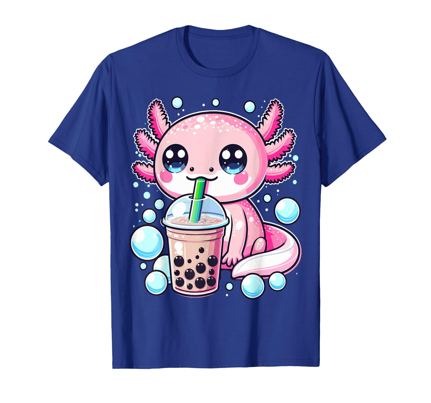 Axolotls Bubble Boba Tea Anime Cute Kawaii Axolotl T-Shirt
