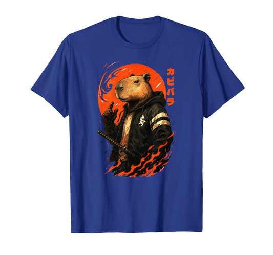 Capybara Japanese Anime Samurai Ninja Japan Boys Girls Kids T-Shirt