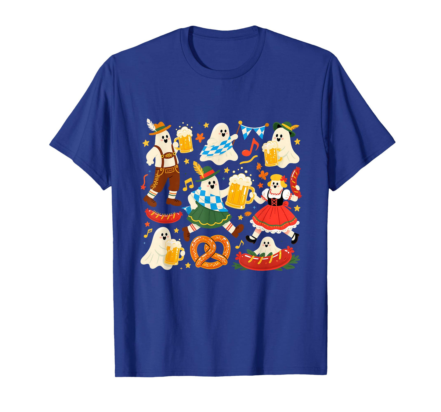 Funny Ghost Oktoberfest Beer Pretzel Sausage T-Shirt