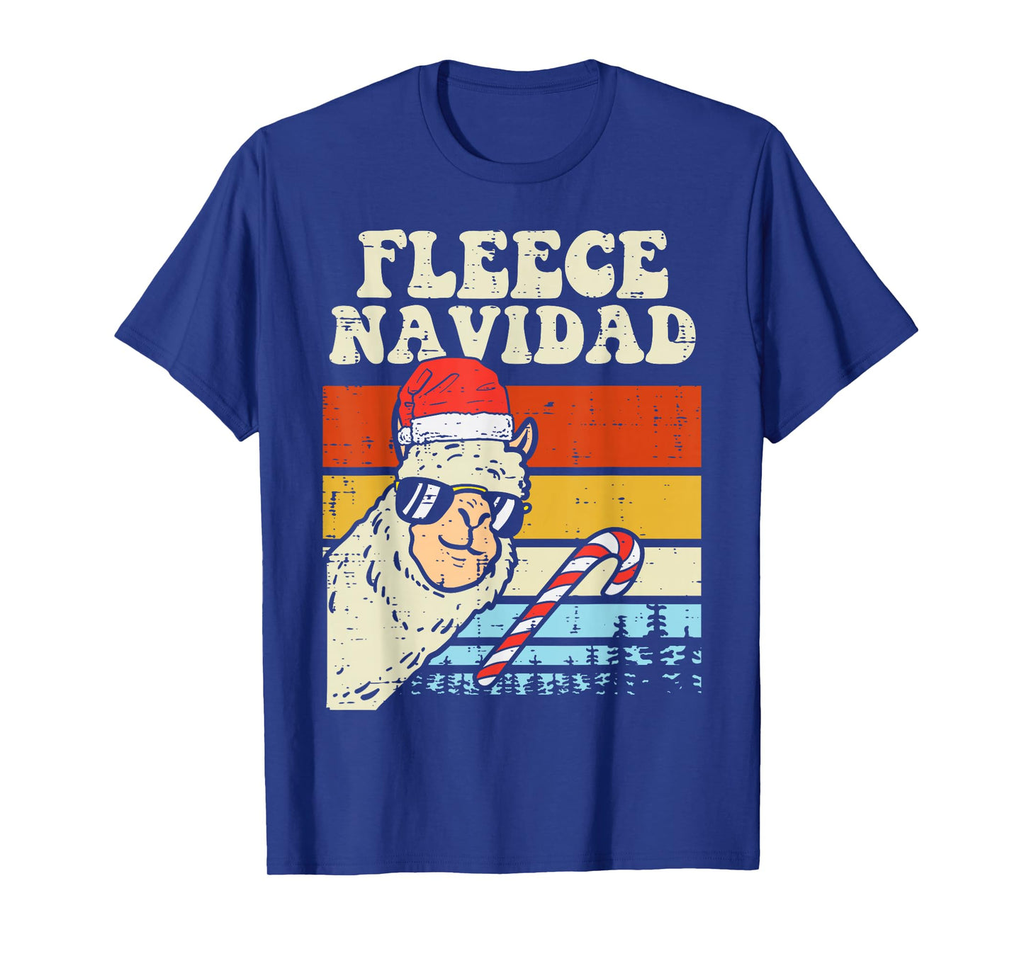 Santa Llama Fleece Navidad Alpaca Christmas Xmas T-Shirt