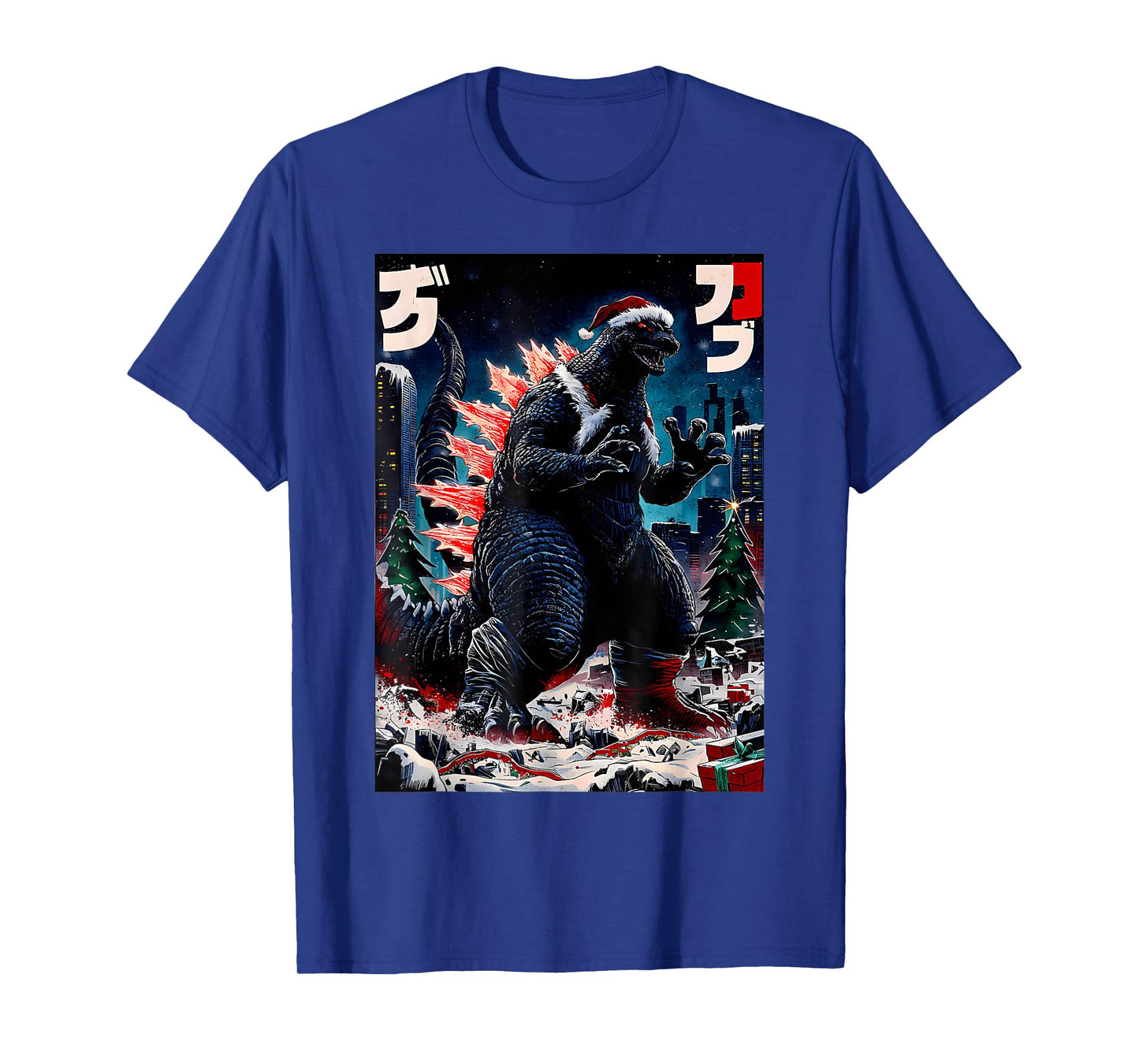Santazilla Japanese Monster Kaiju Dinosaur Christmas T-Shirt