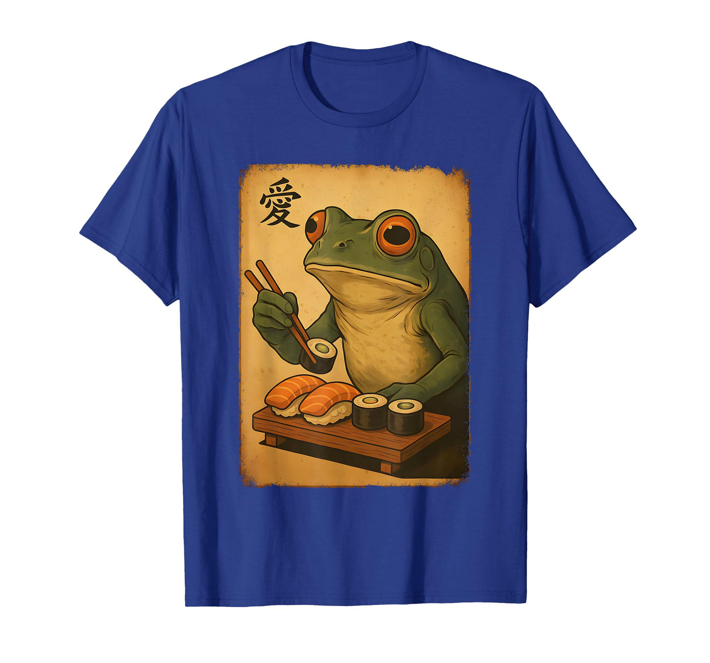 Cute Kawaii Frog Eating Sushi Funny Japanese Frog Graphic T-Shirt