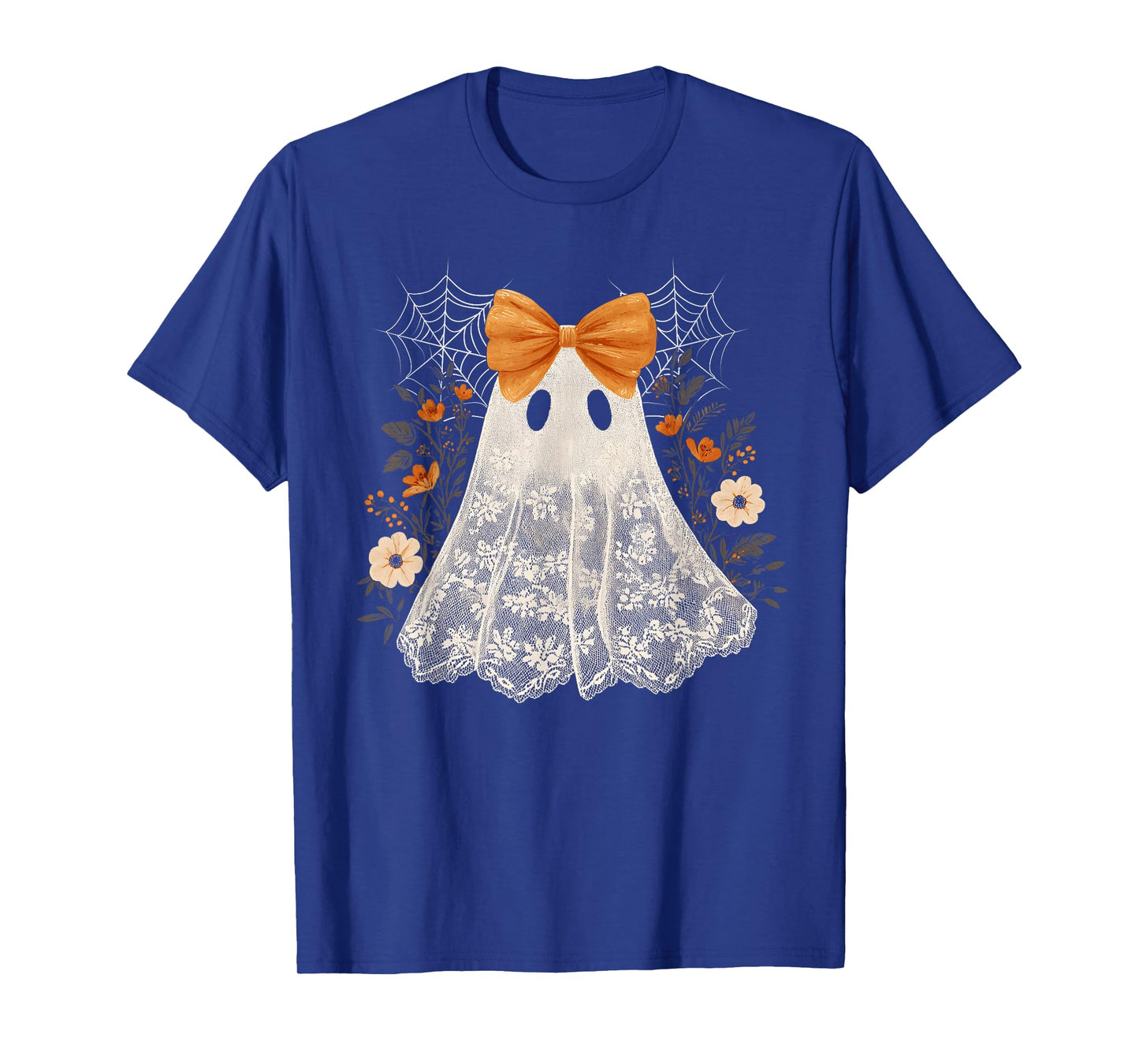 Cute Lace Ghost Floral Coquette Bow Women Girl Halloween T-Shirt