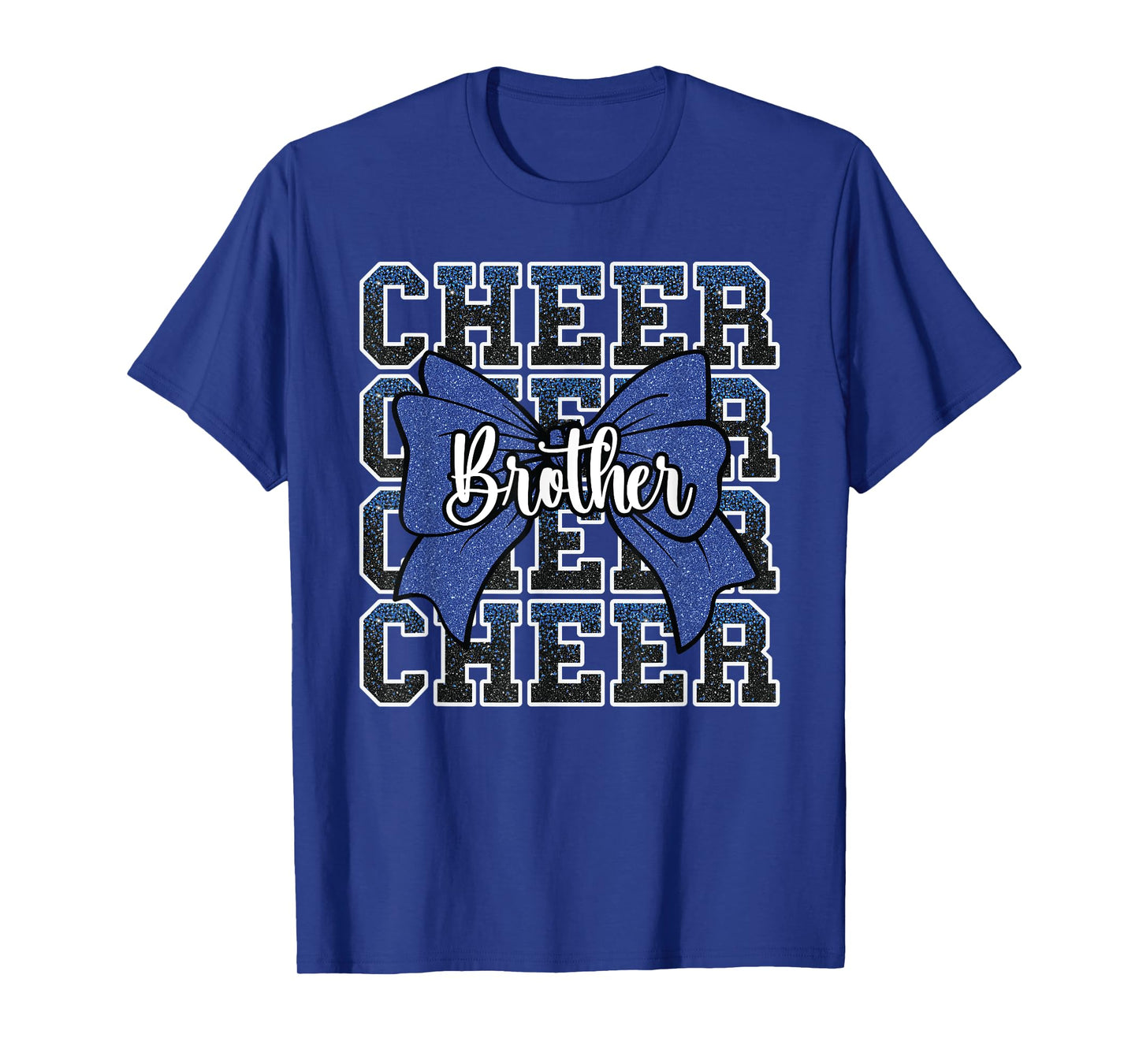 Cheer Brother Bow Sport Cheerleader Cheerleading Blue T-Shirt
