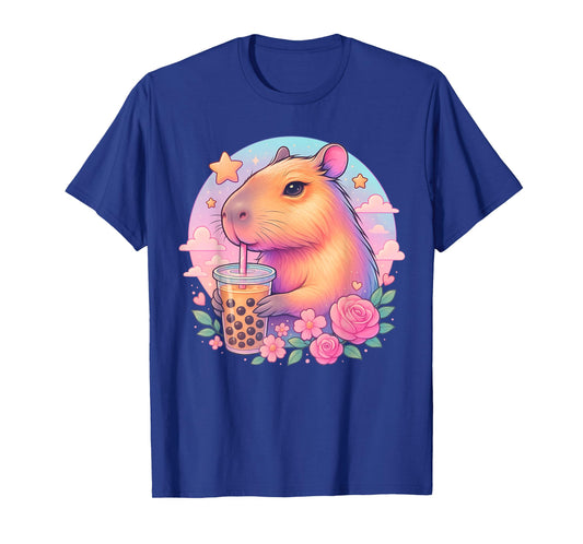 Cute Capybara Kawaii Anime Boba Bubble Tea Lover Girls Teen T-Shirt