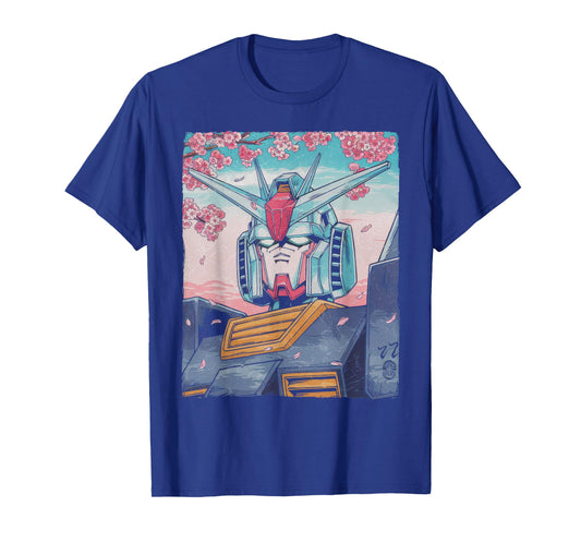 Mecha Tshirt Japanese Mecha Robot Head Anime Art Ukiyo-E T-Shirt