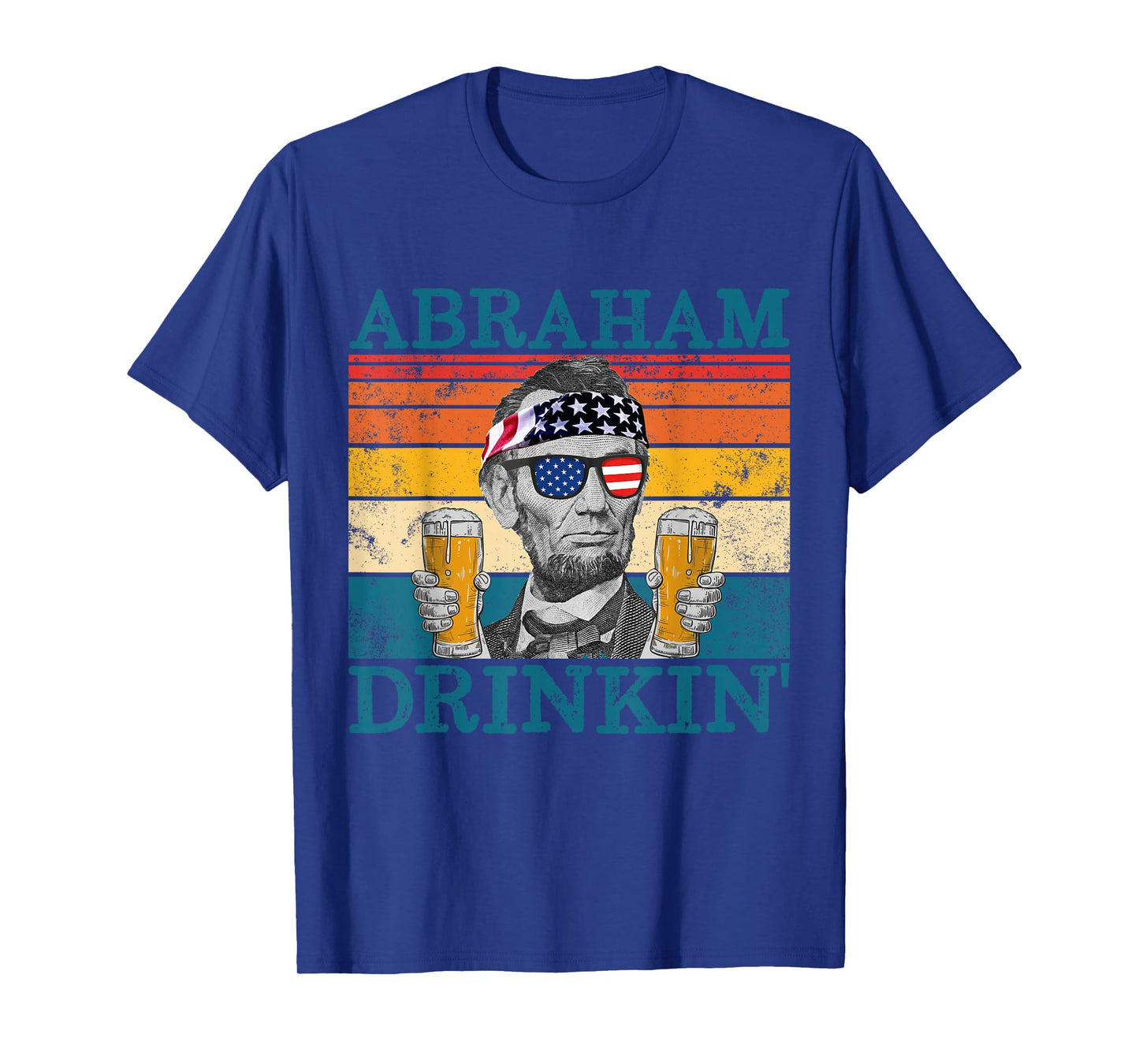 Abraham Drinkin' Retro Drinking President Abraham Lincoln T-Shirt