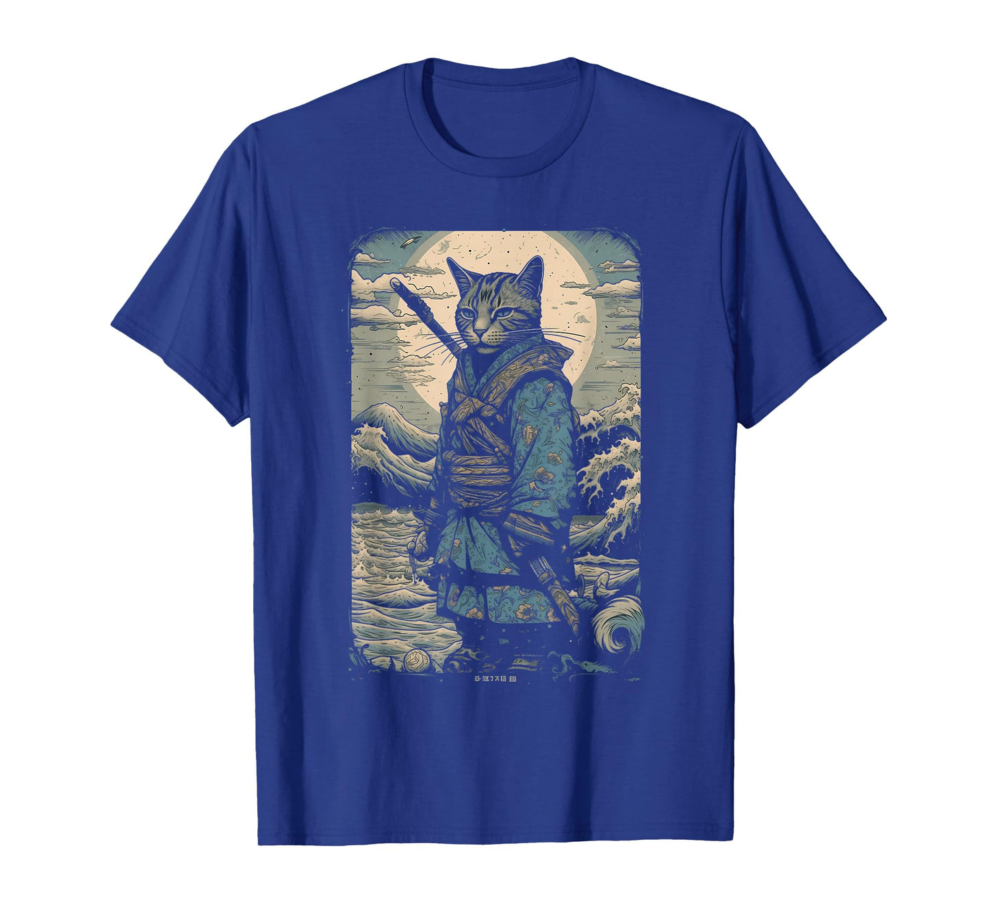Vintage Samurai Cat Japanese Ninja Art Japan Anime Graphic T-Shirt for Men Women Kids
