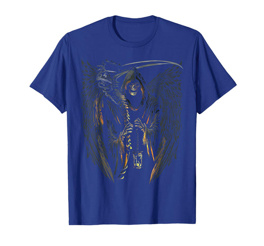 Angel of Death Grim Reaper Scary Halloween Occult Dark Art T-Shirt